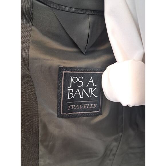 Jos A Bank Mens 2 Piece Suit 38R Charcoal Gray Wool Flat Front Pants 34x29 - Picture 11 of 14